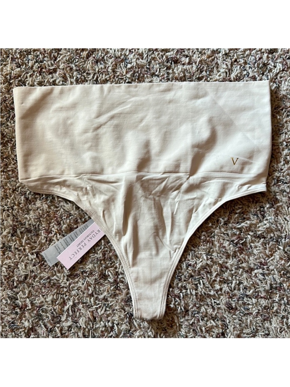 Victoria's Secret Cream Seamless High-Waist Thong